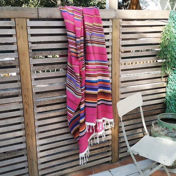 Mexican Inspired Serape Artisan Throw Blanket - Picture 4 of 7